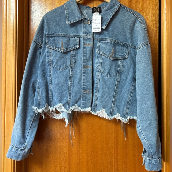 Mendocino Jean Jacket with Rhinestone Fringe - Picture 7 of 8